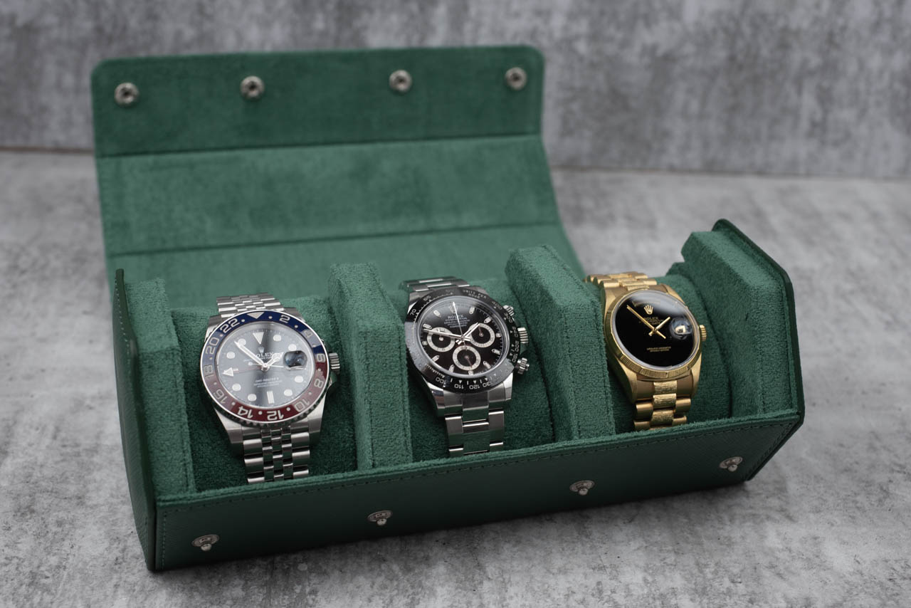 Étui Montres Cuir Hexagonal 3 Places Voyage