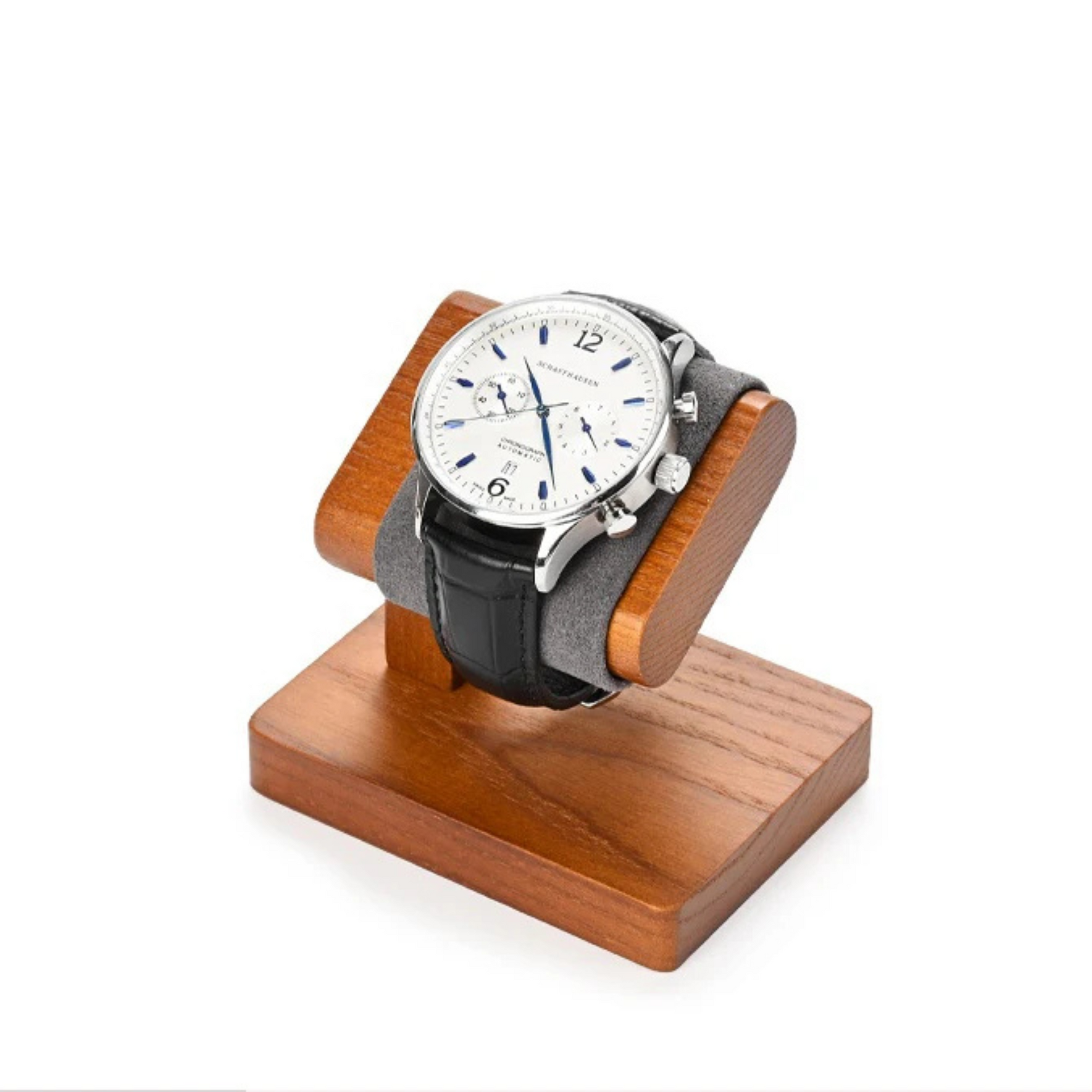 Présentoir Montre Bois Massif Support T Microfibre