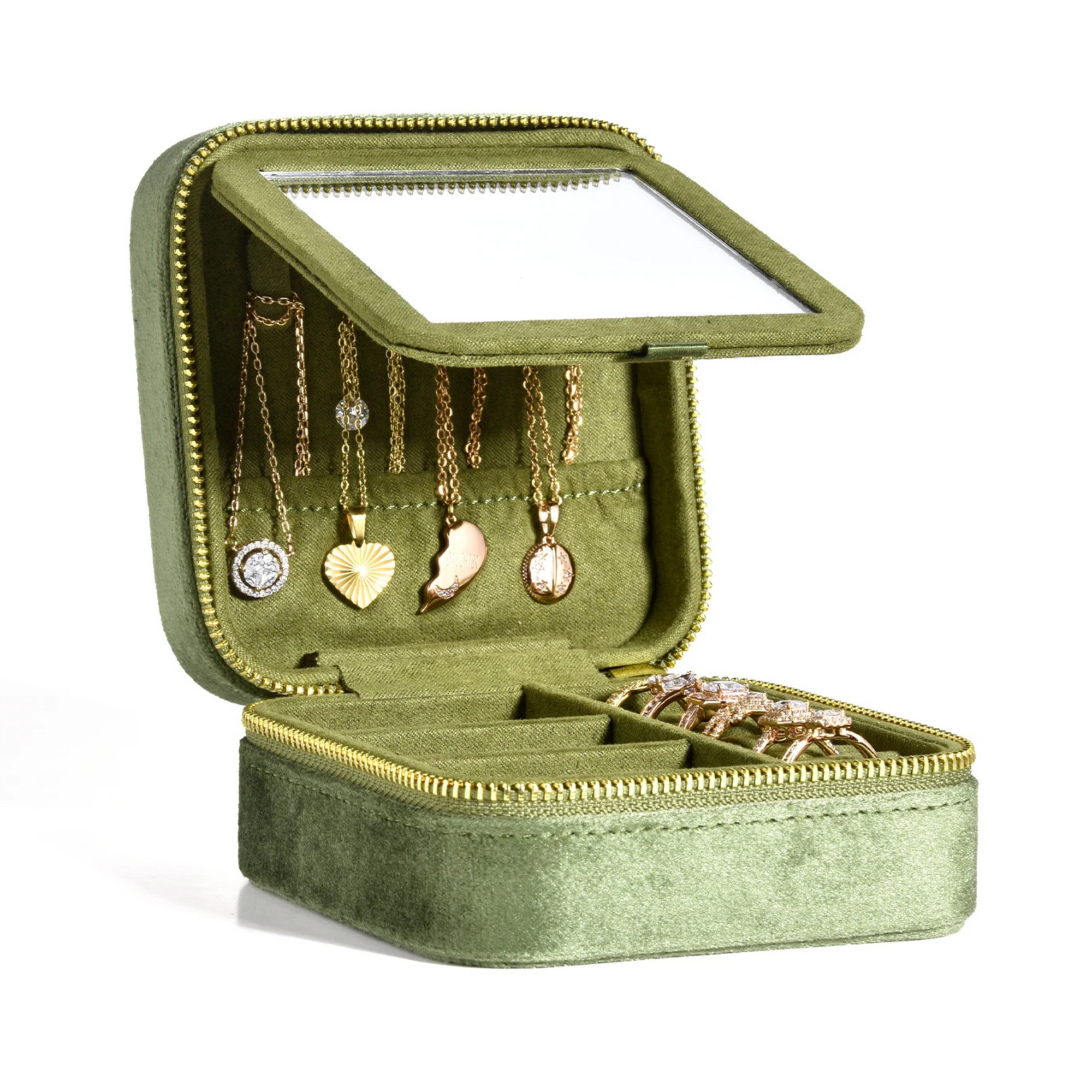 Boite Bijoux Poche Velours Compacte