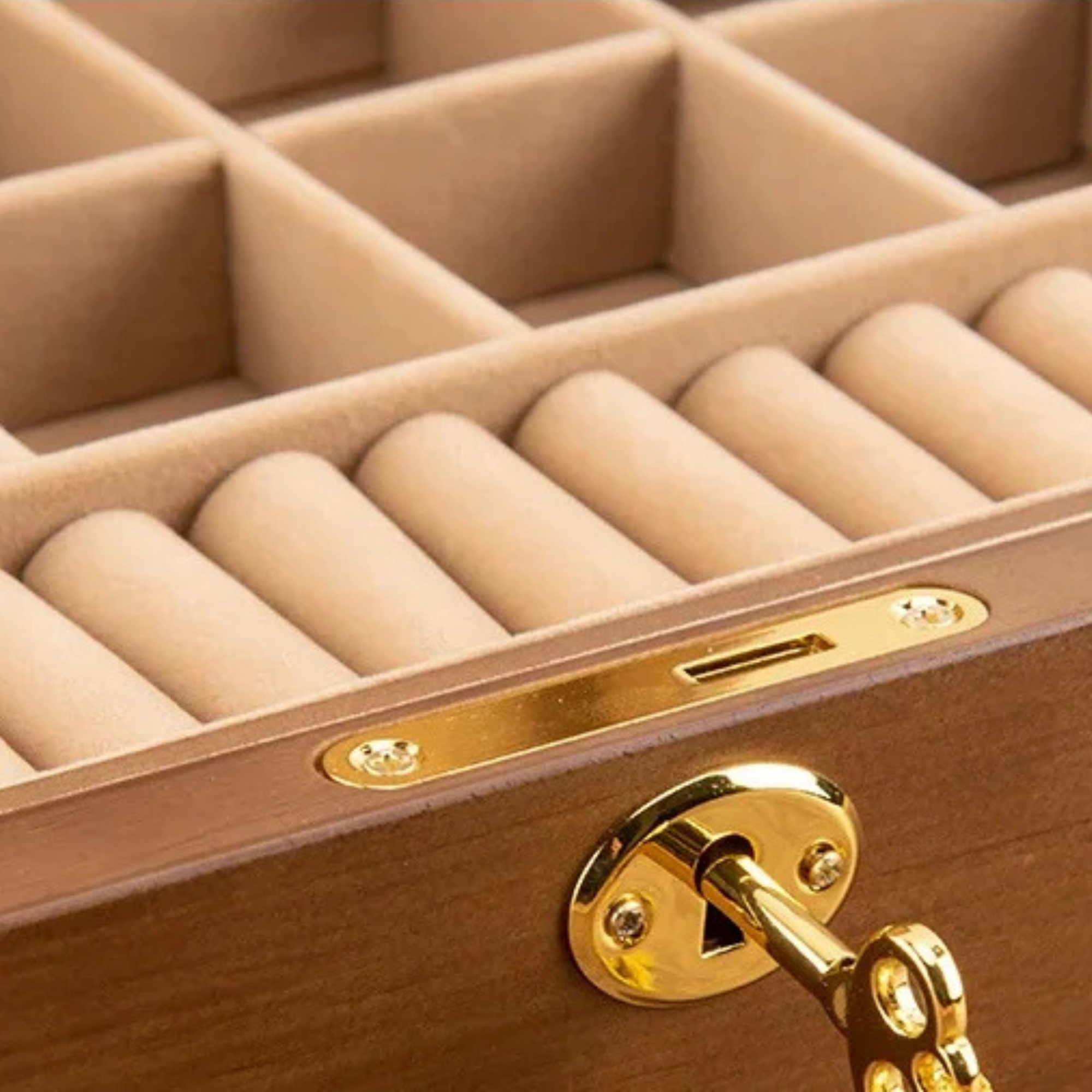 Boite Bijoux Bois Velours Compartiments