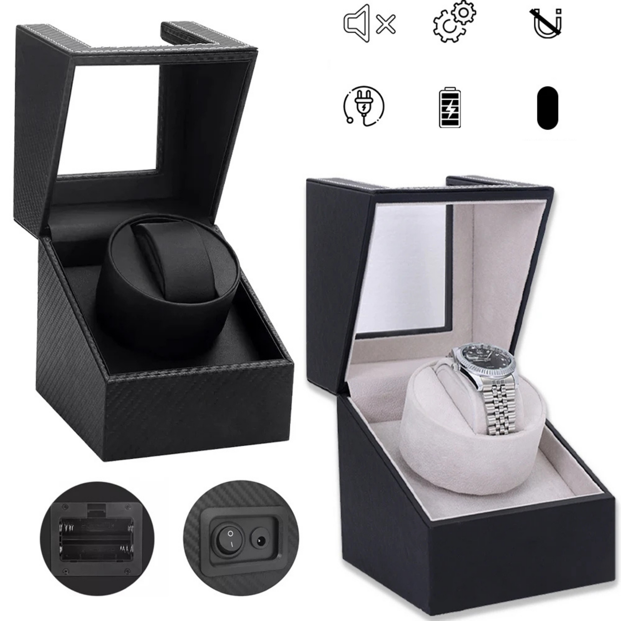 Remontoir Montre Bois Compact Moderne