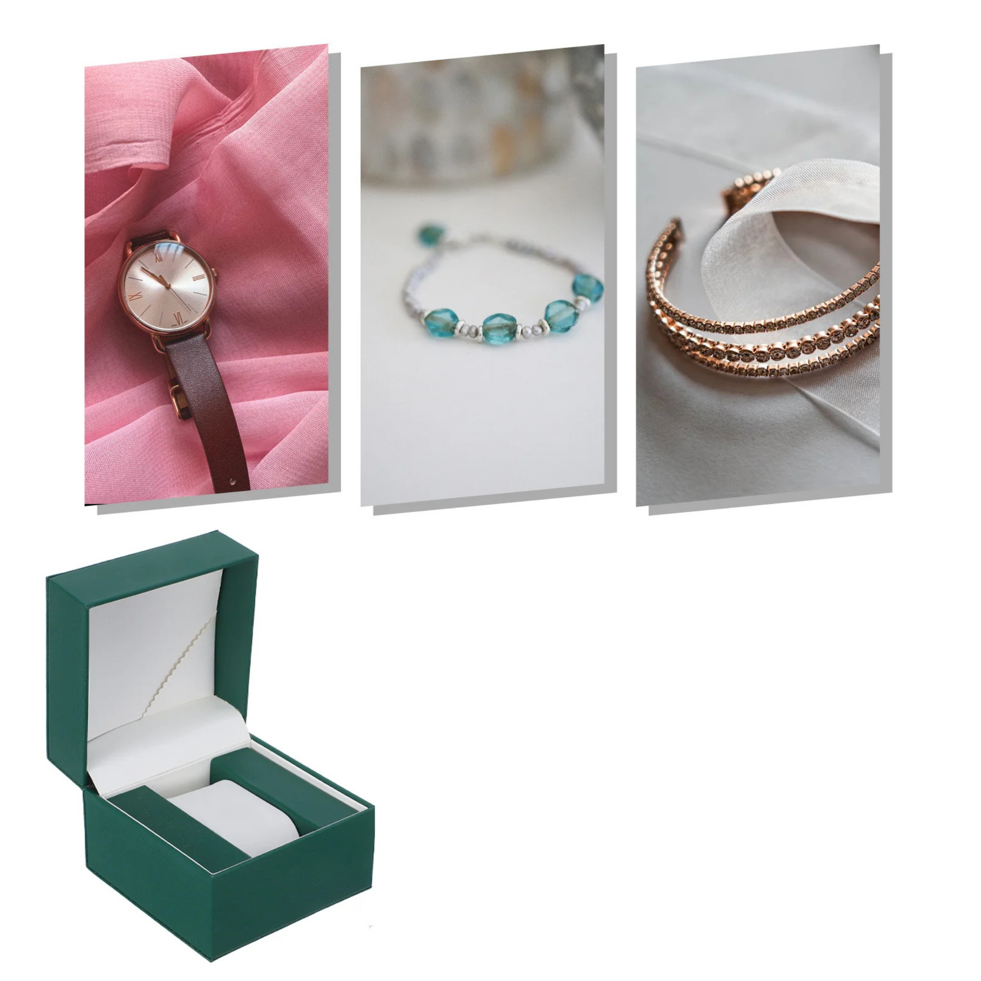 Boite Montres Velours Vert Luxe