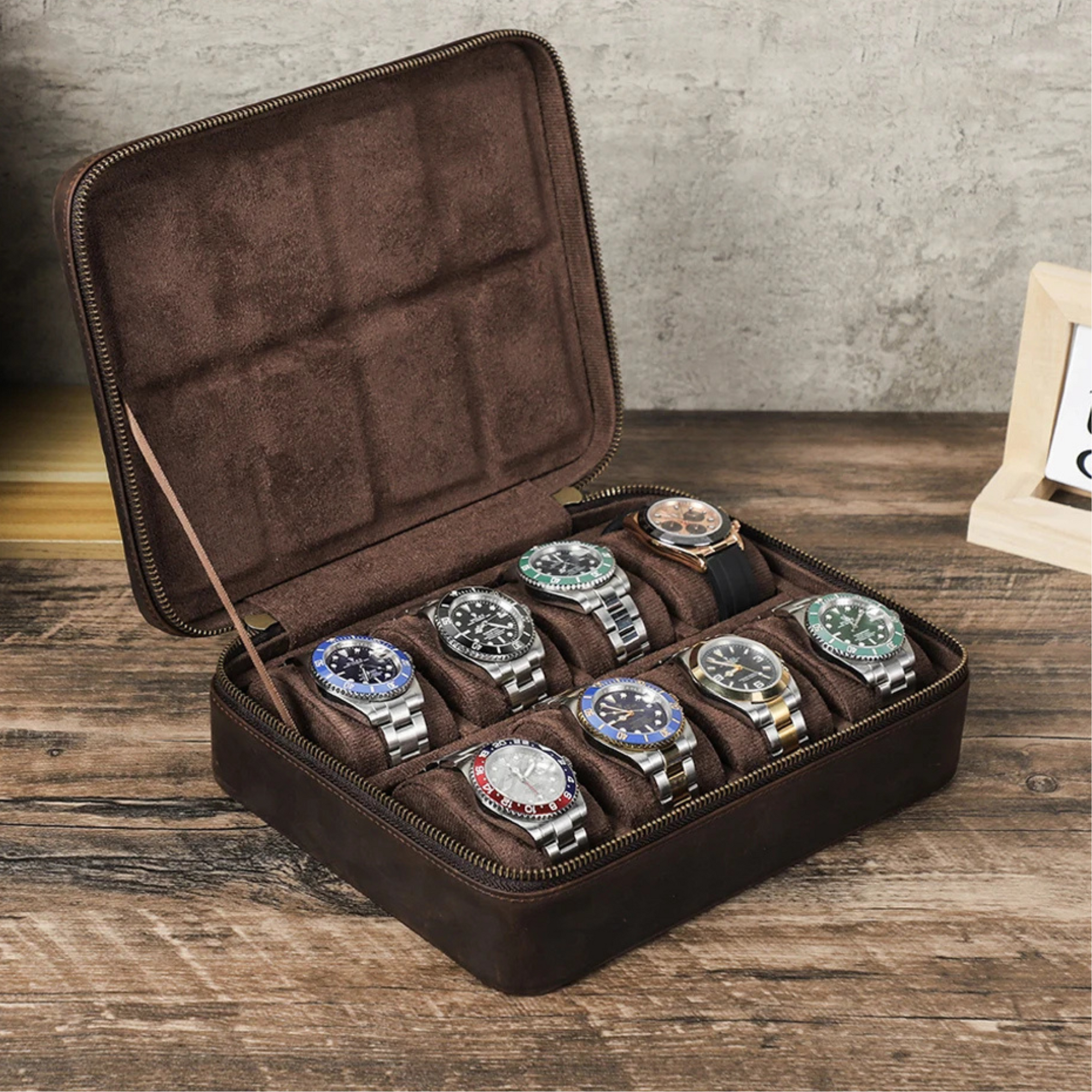 Boite Montres Cuir Vieilli 10 Places