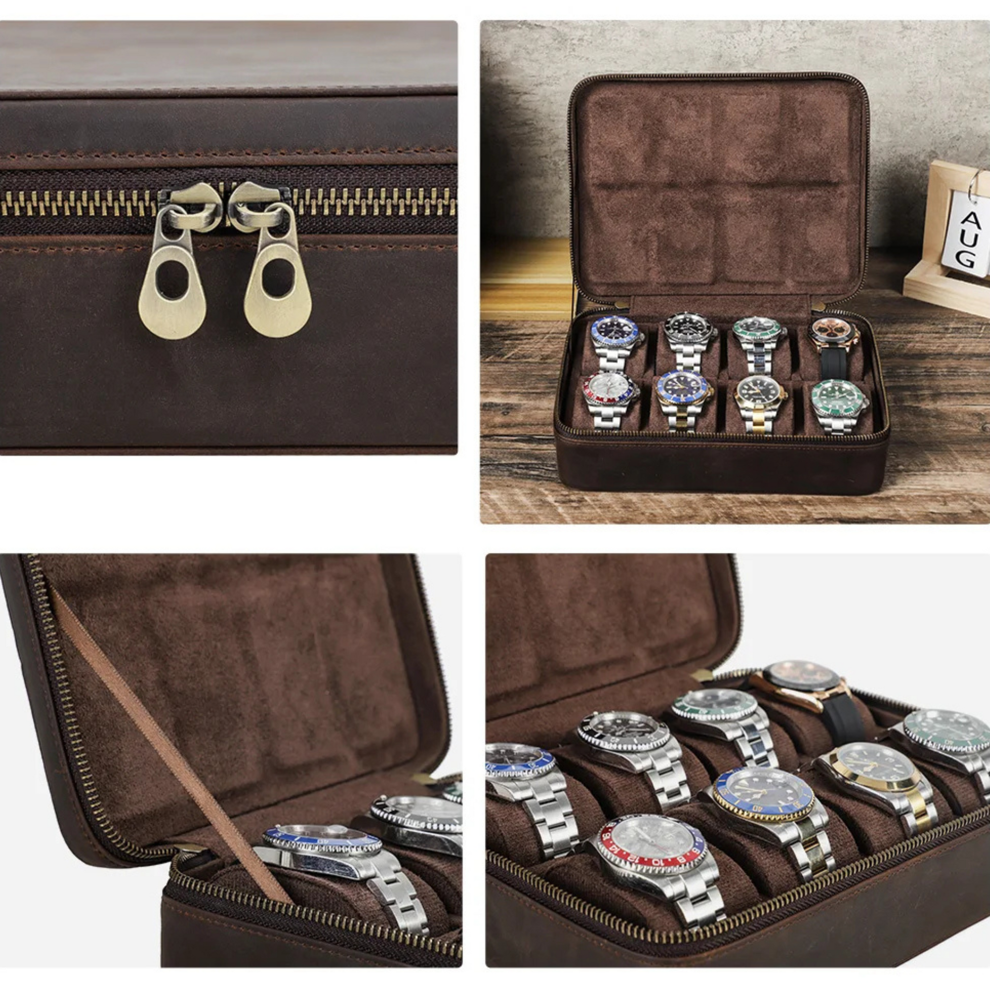 Boite Montres Cuir Vieilli 10 Places