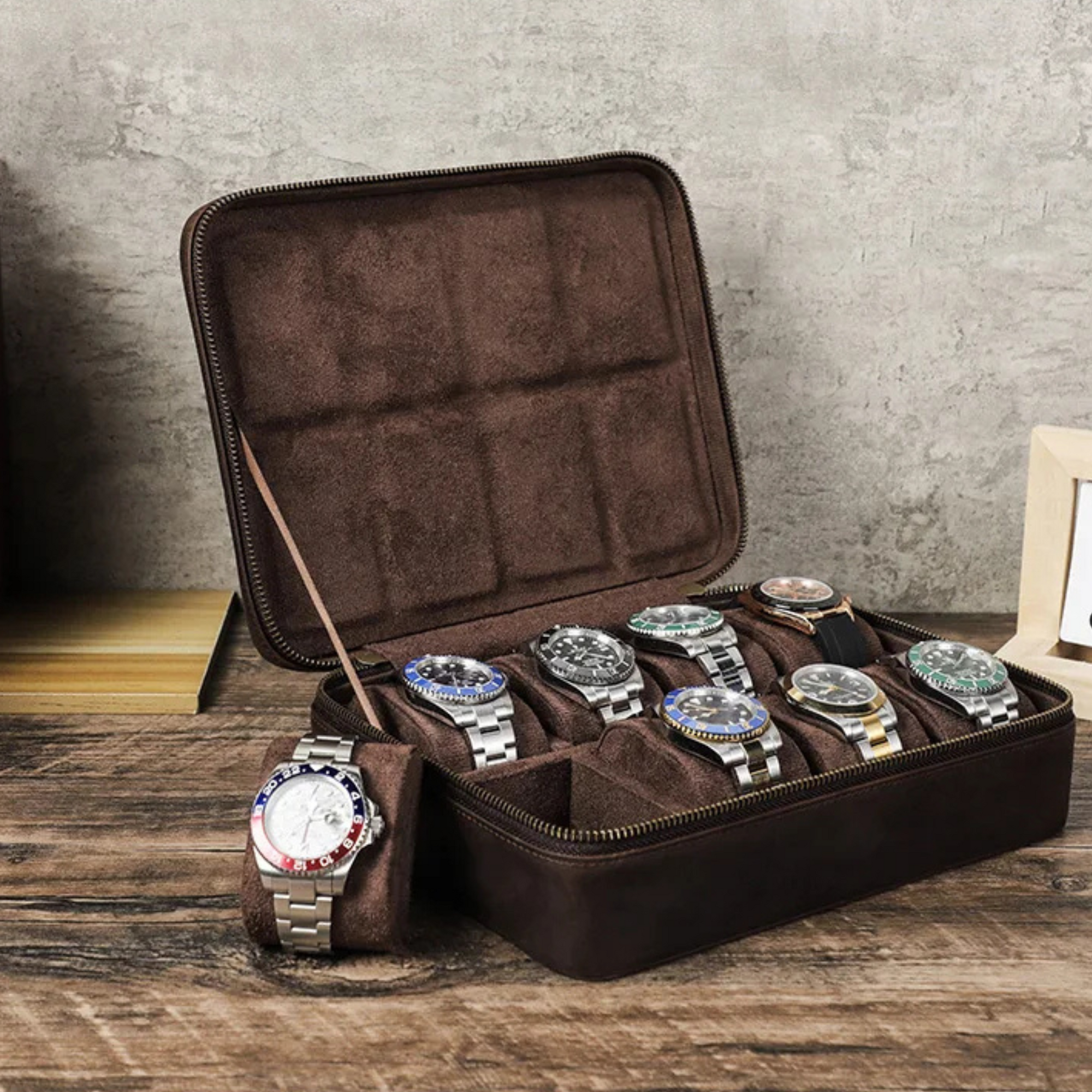 Boite Montres Cuir Vieilli 10 Places