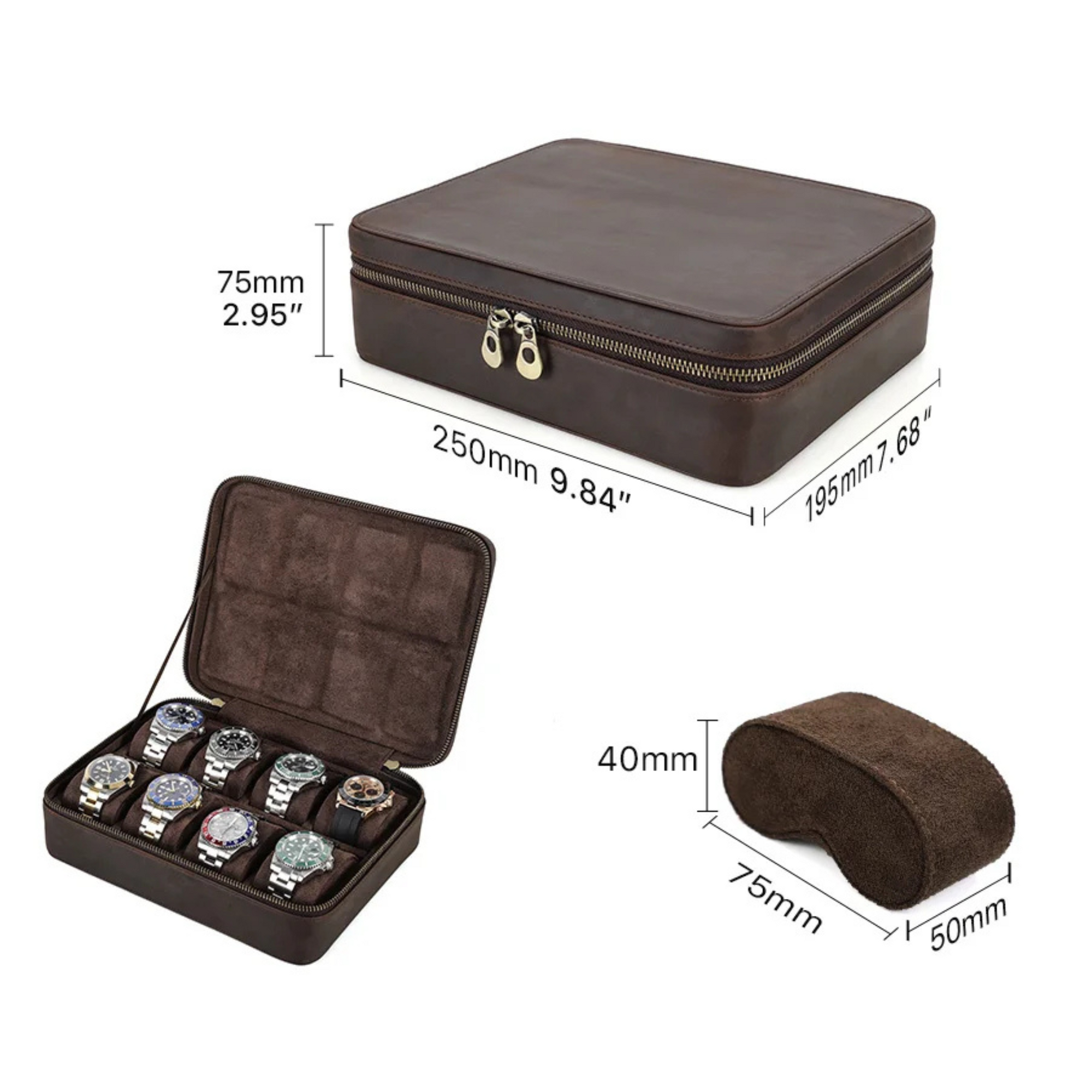 Boite Montres Cuir Vieilli 10 Places