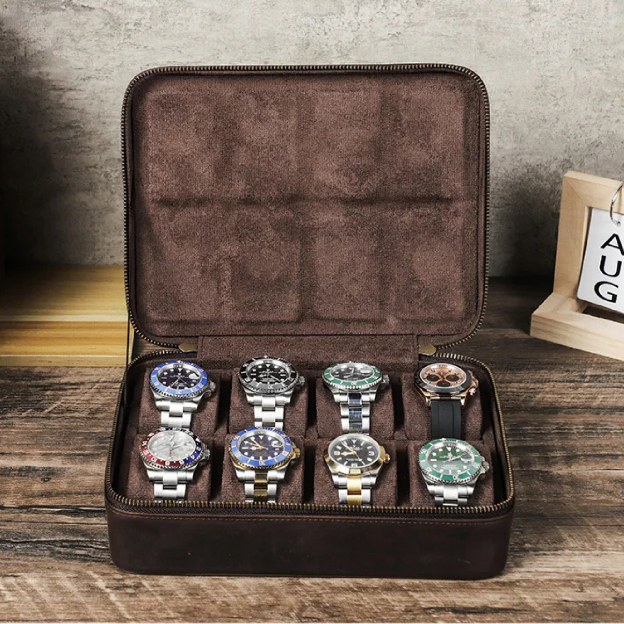 Boite Montres Cuir Vieilli 10 Places