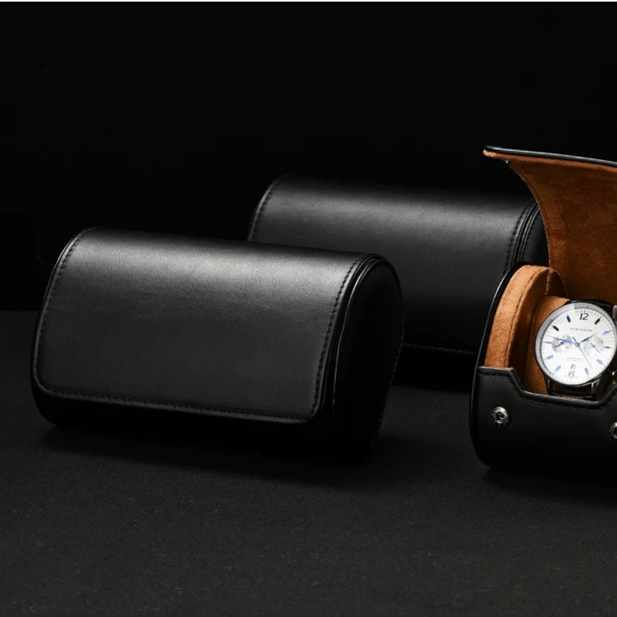 Étui Montre Cuir 2 Emplacements Voyage Premium