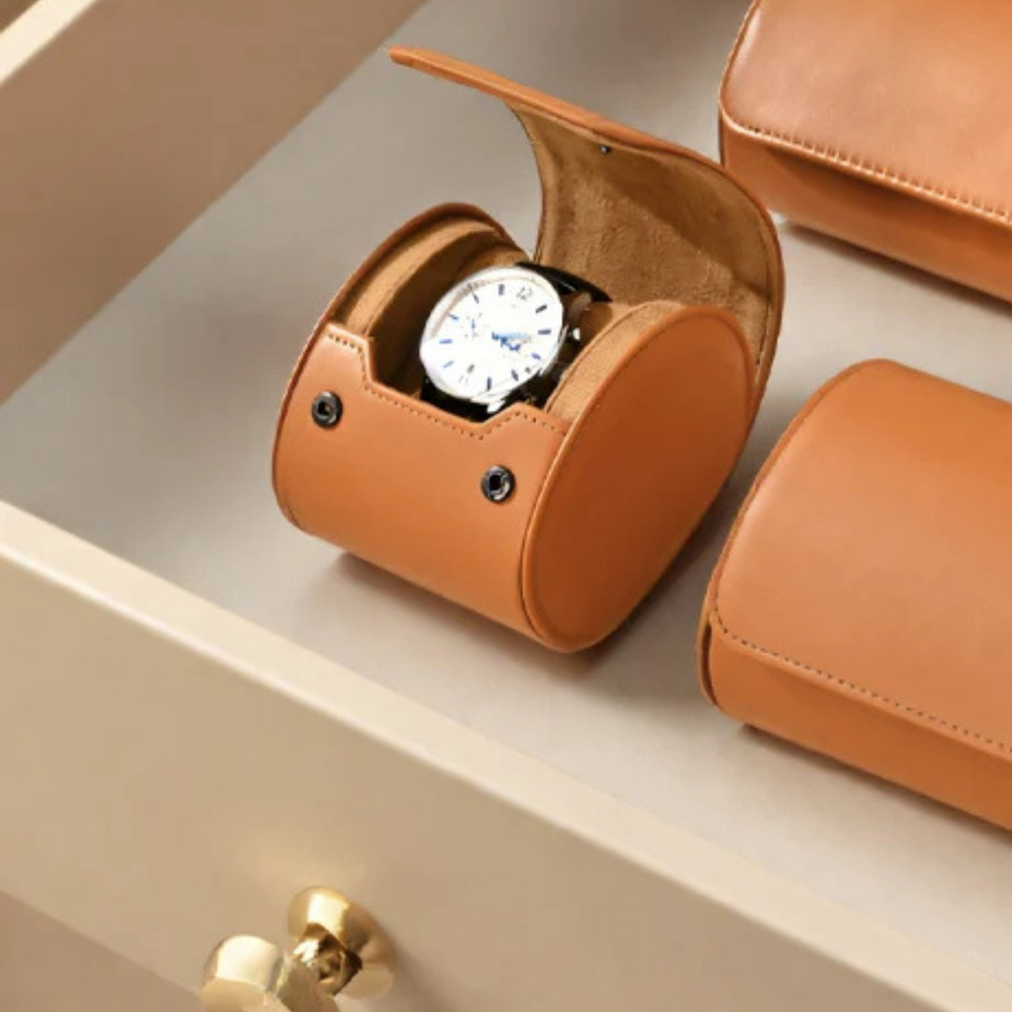 Boîte Montre Cuir Premium Vitrine Voyage