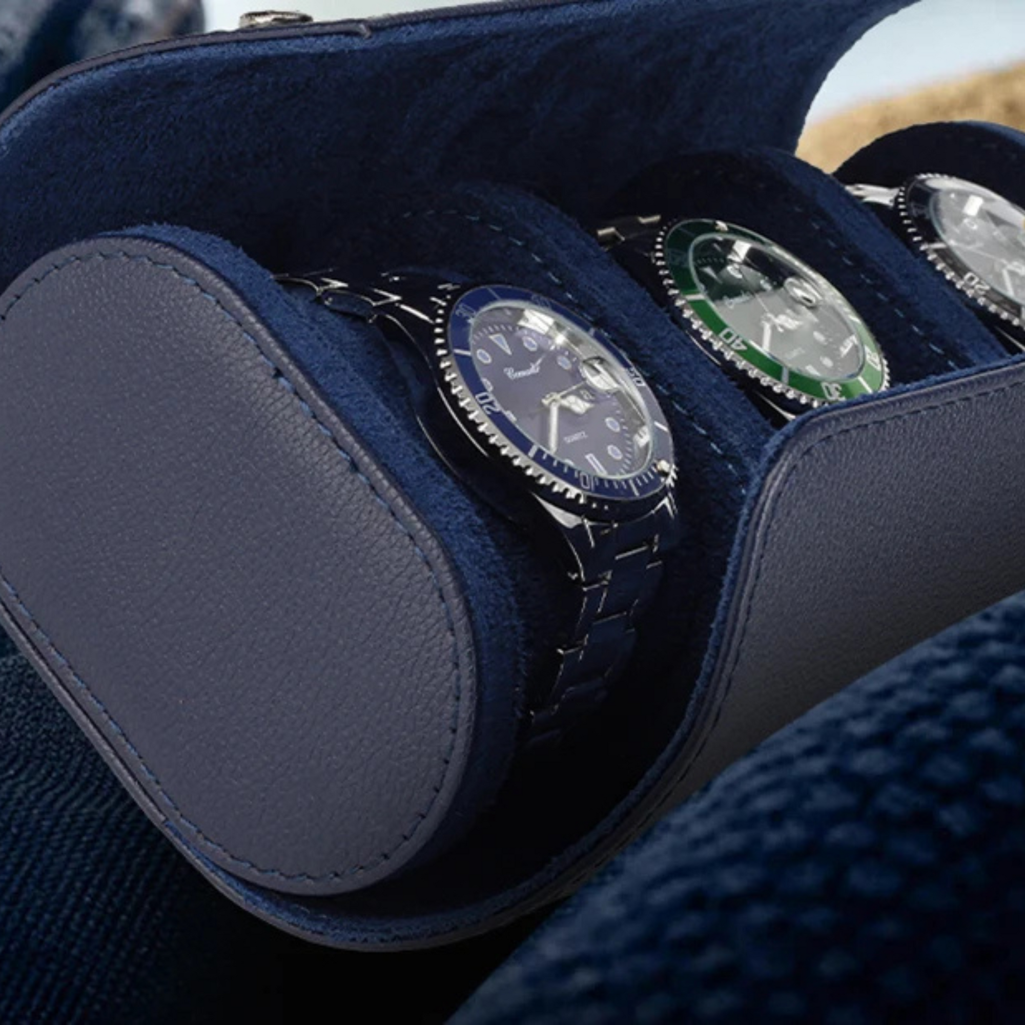 Étui Montre Cuir 3 Places Voyage Élégant
