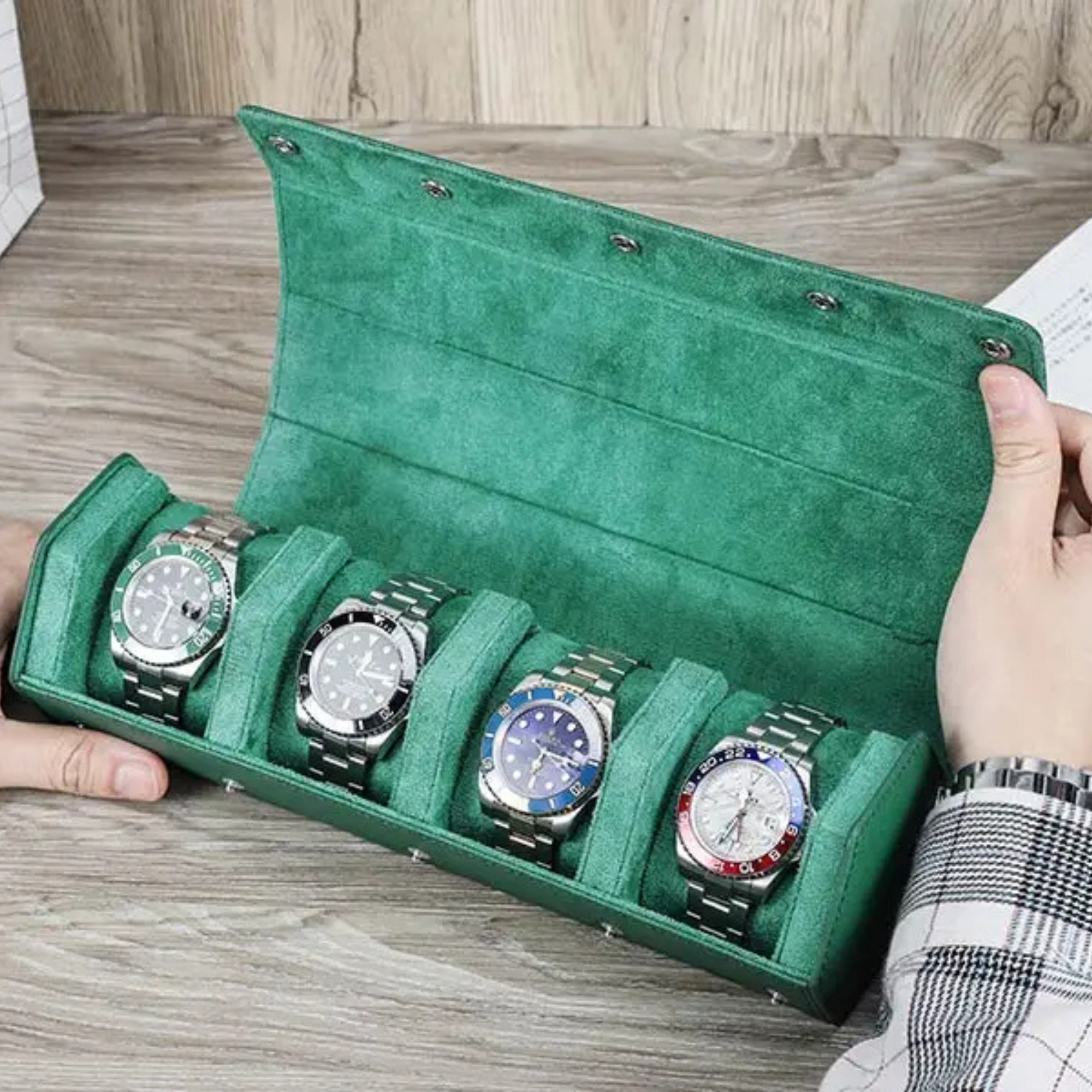 Etui Hexagonal Cuir 4 Montres