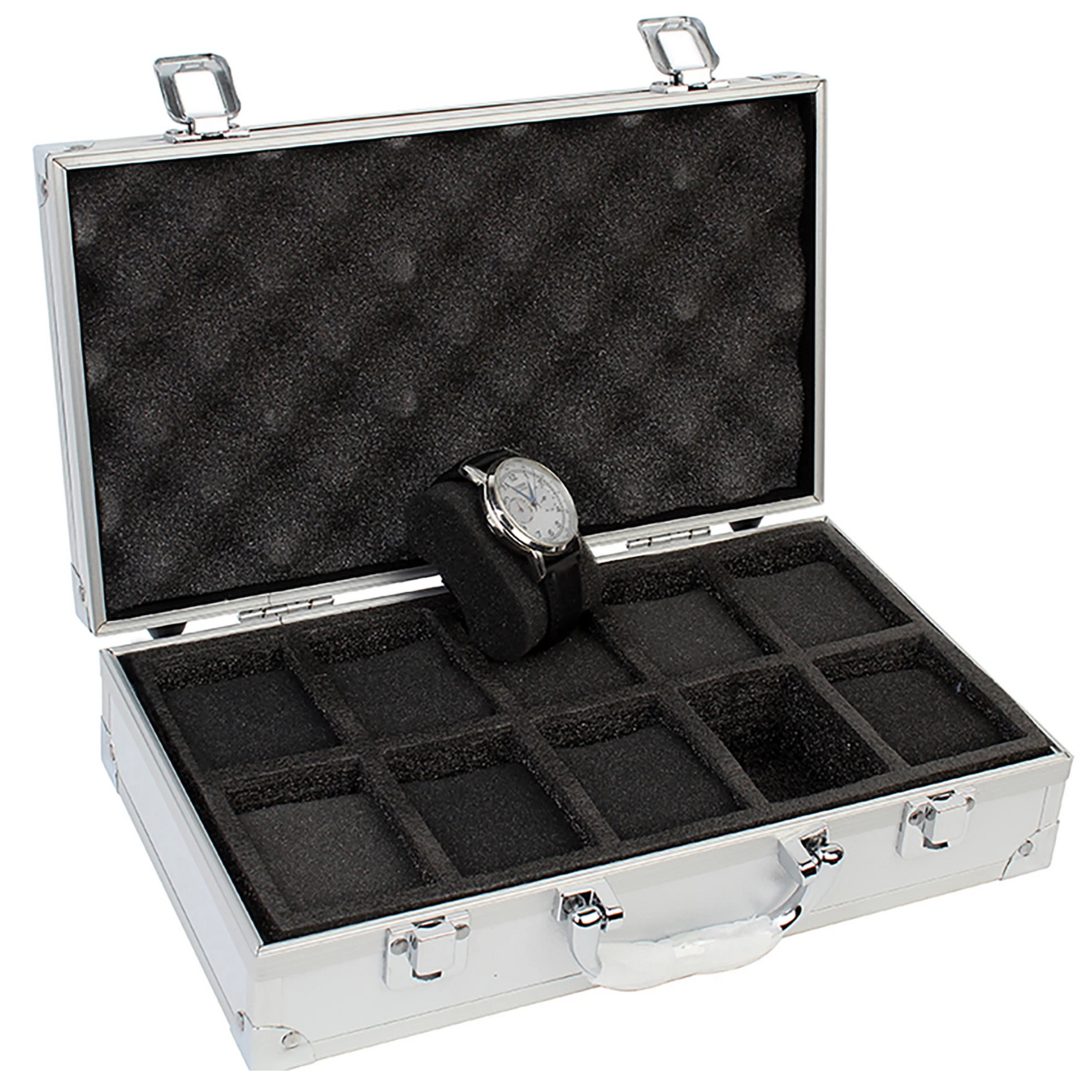 Mallette Bijoux Métal Rangement Montres 10 12 Emplacements