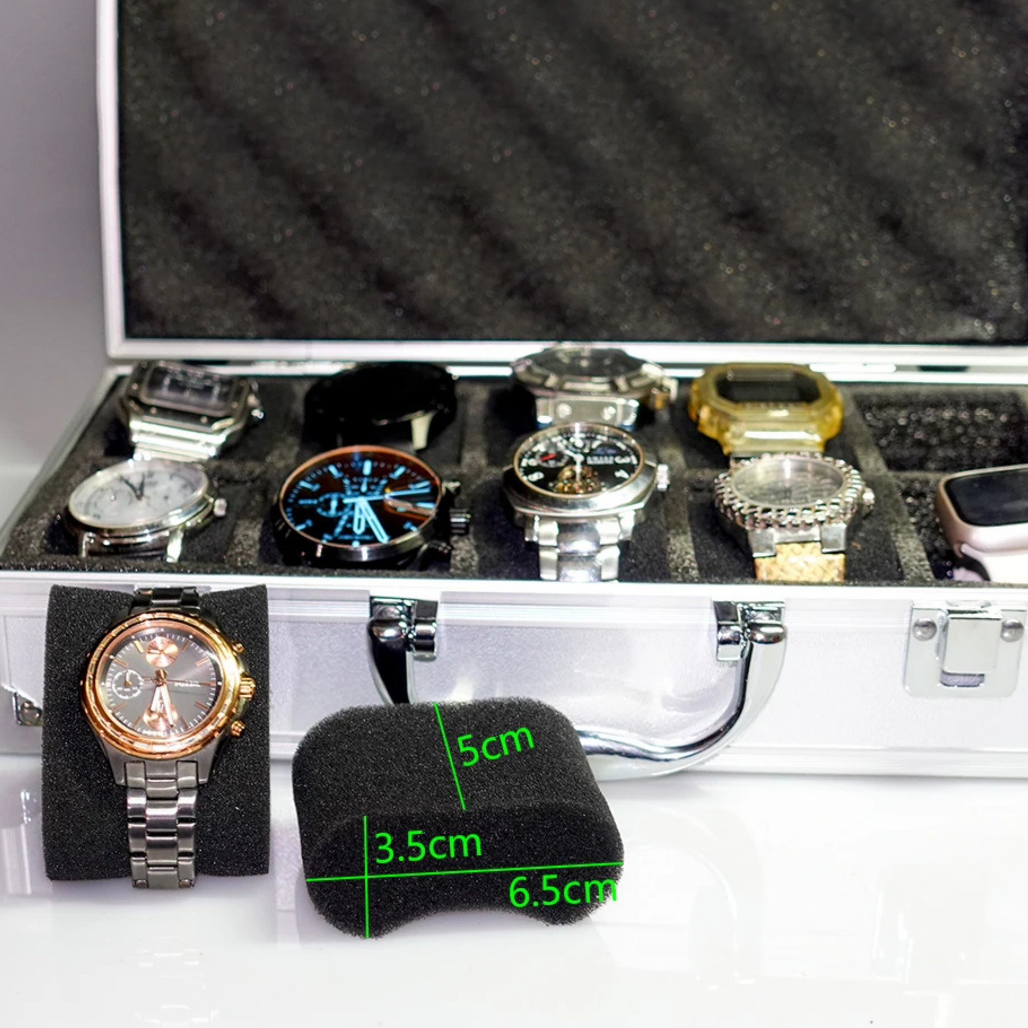 Mallette Bijoux Métal Rangement Montres 10 12 Emplacements
