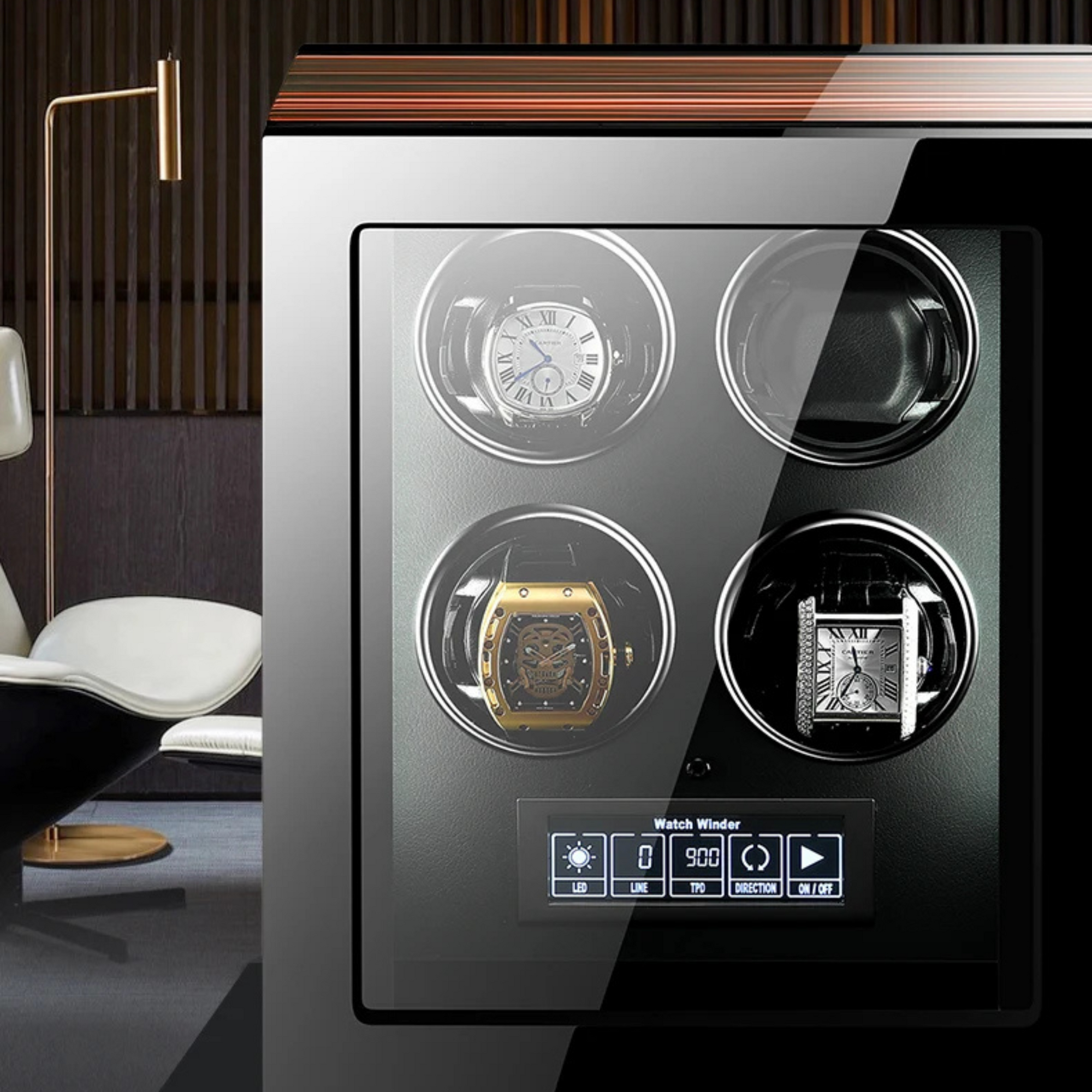 Remontoir Montre Bois Noir Japonais 4 ou 12 Places