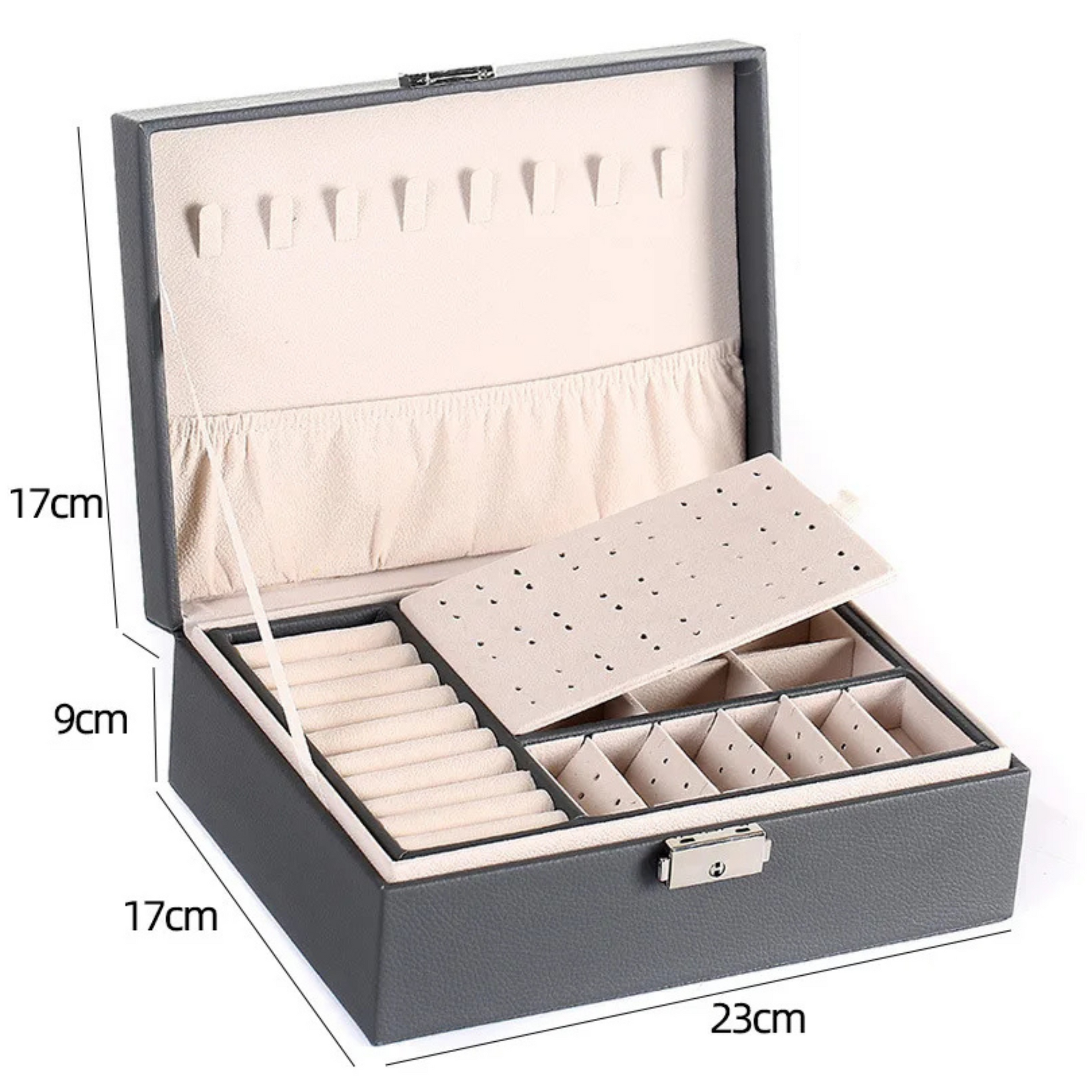 Boite Bijoux Cuir Velours Fermee