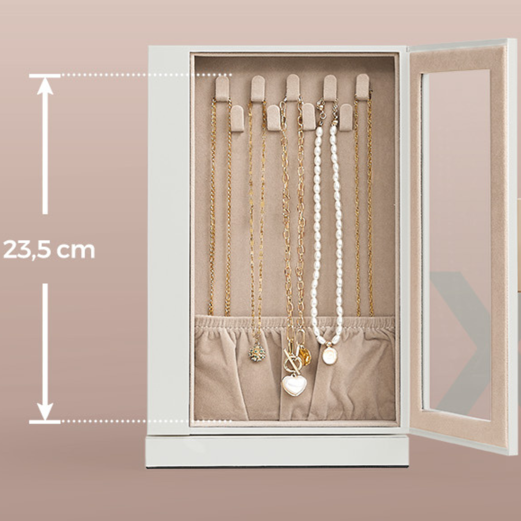 Armoire Bijoux Velours Pivotante 360 Degrés