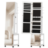 Boîte à Bijoux Bois Armoire LED Roulettes Mobile