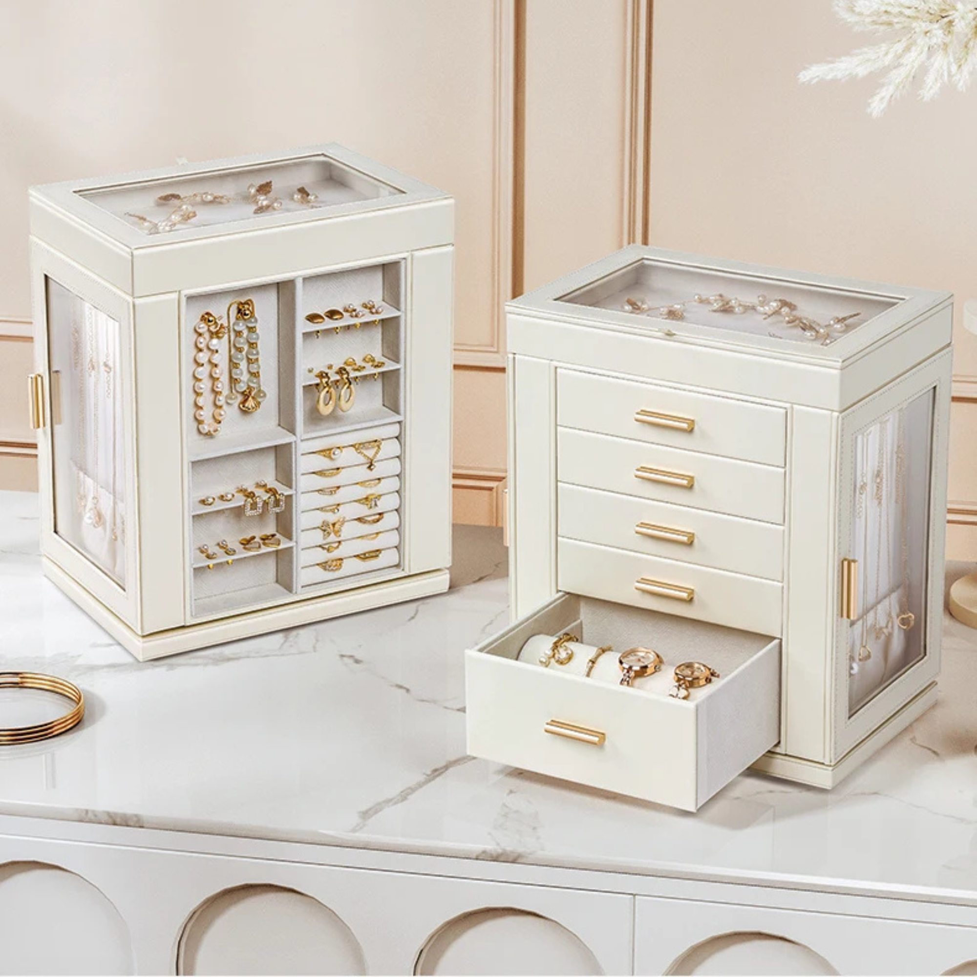 Armoire Bijoux Bois Blanche Éclat Élégant