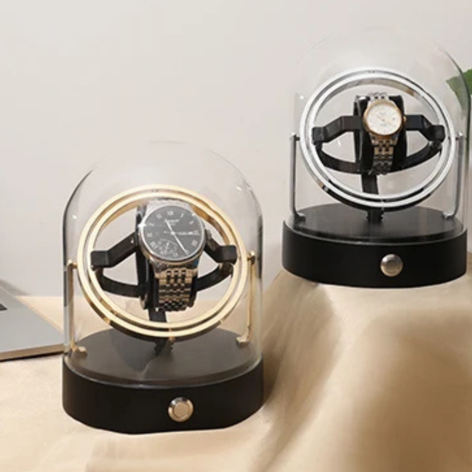 Boîte à Montres Cuir Remontoir Automatique Vitrée