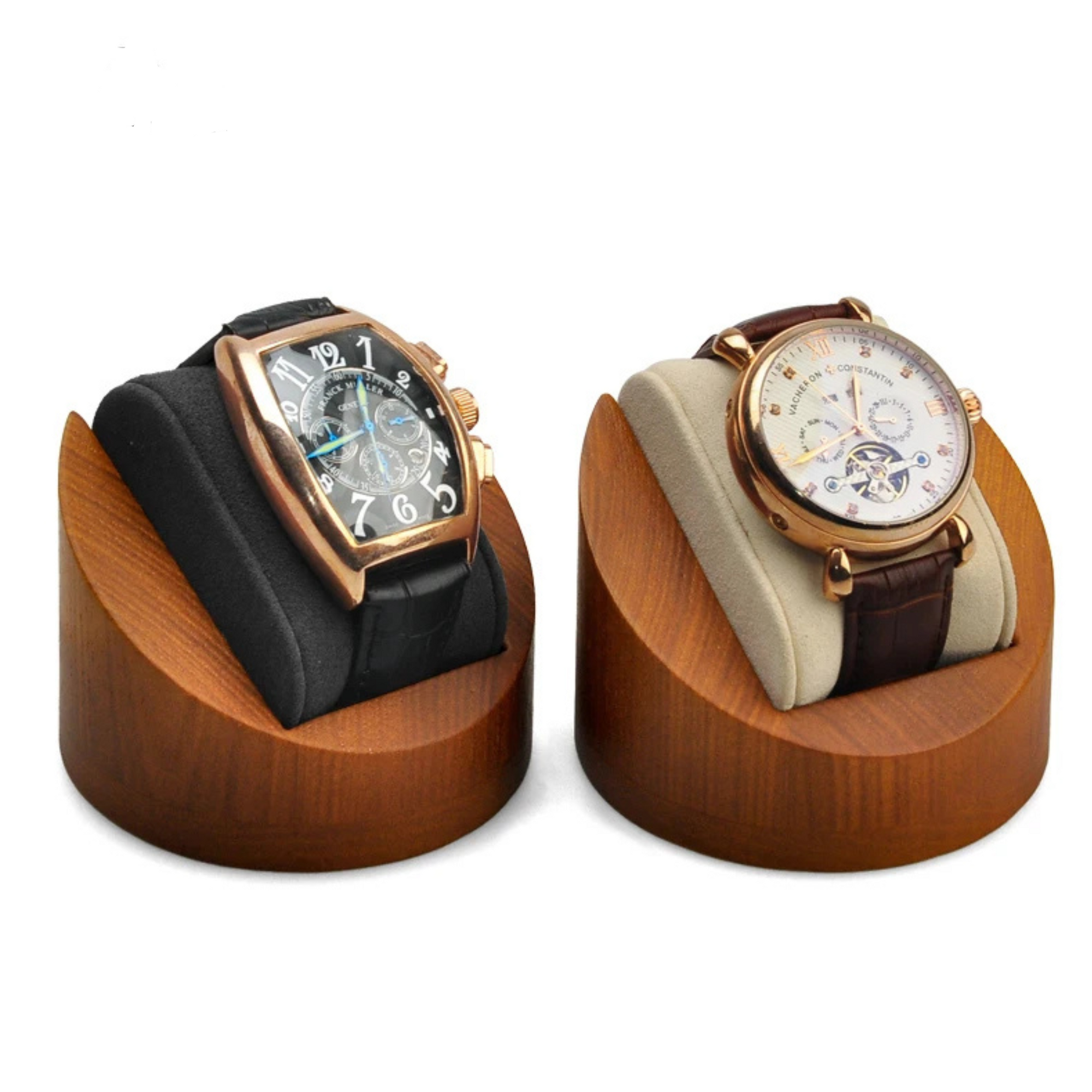 Présentoir Montre Bois Naturel Coussin Microfibre