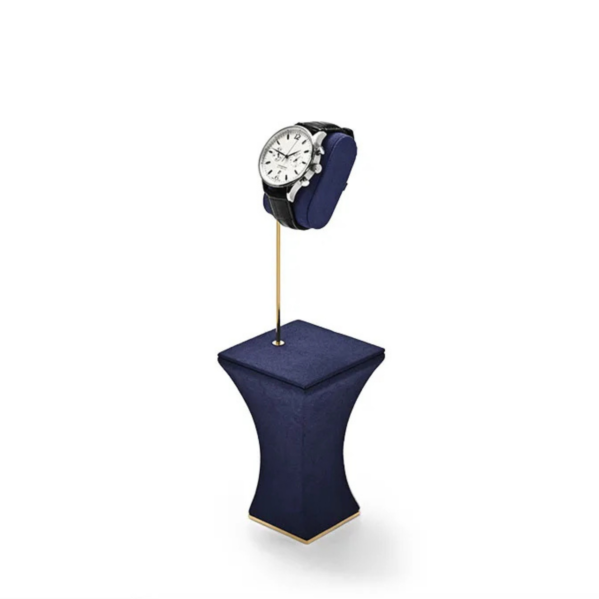 Présentoir Montre Velours Métal Brossé Vitrine