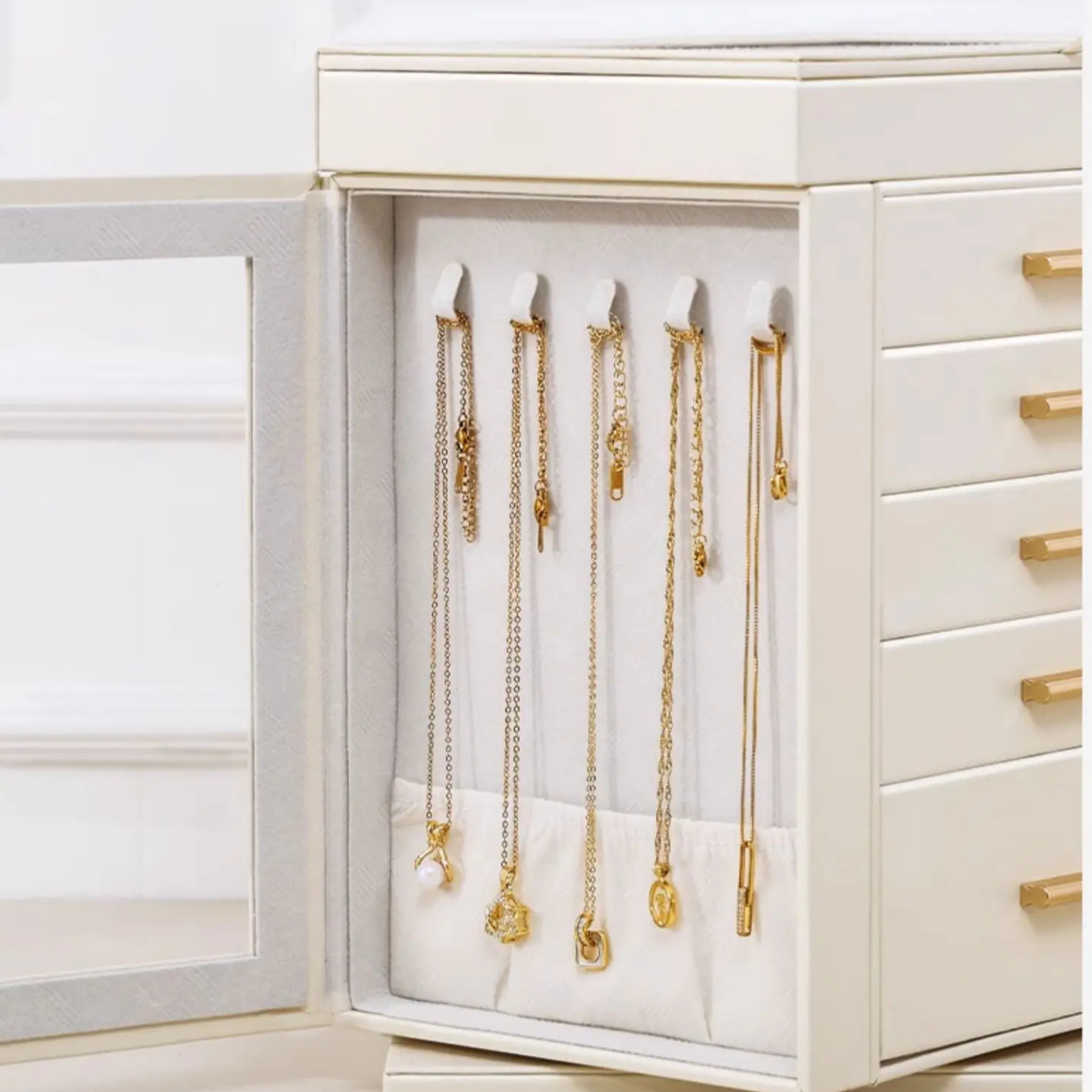Armoire Bijoux Bois Blanche Éclat Élégant