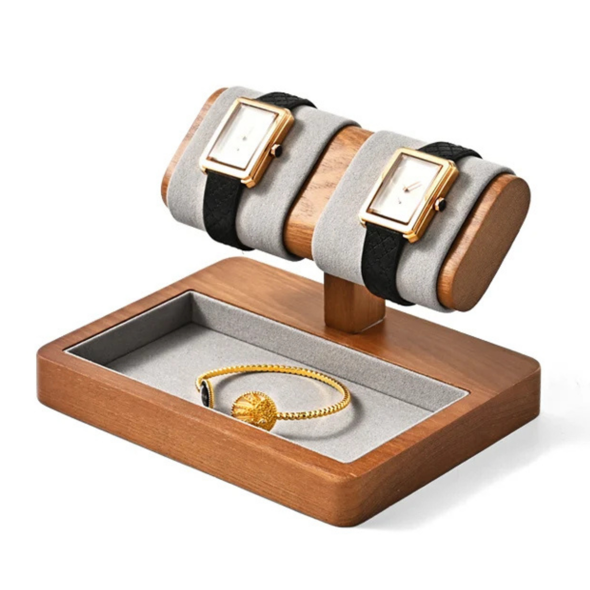 Présentoir Bijoux Montre Bois Base Rangement