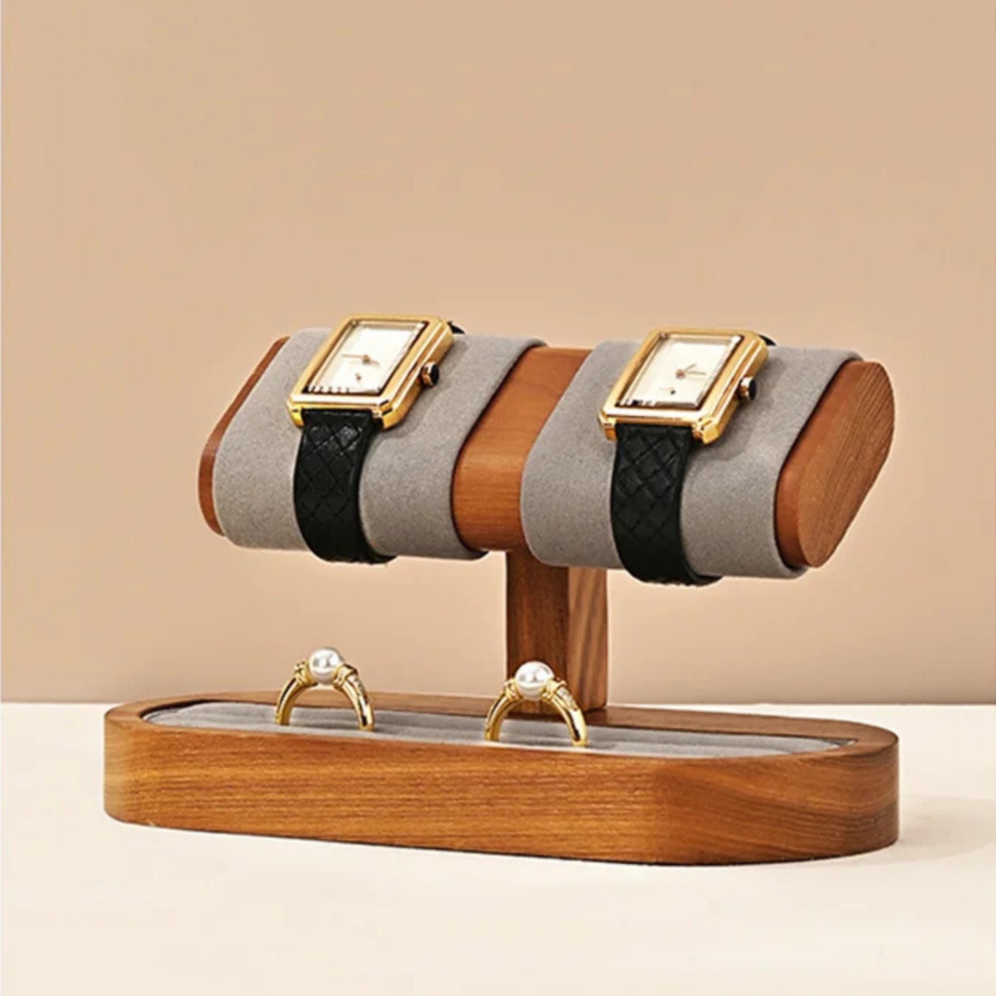 Présentoir Bijoux Montre Bois Base Rangement