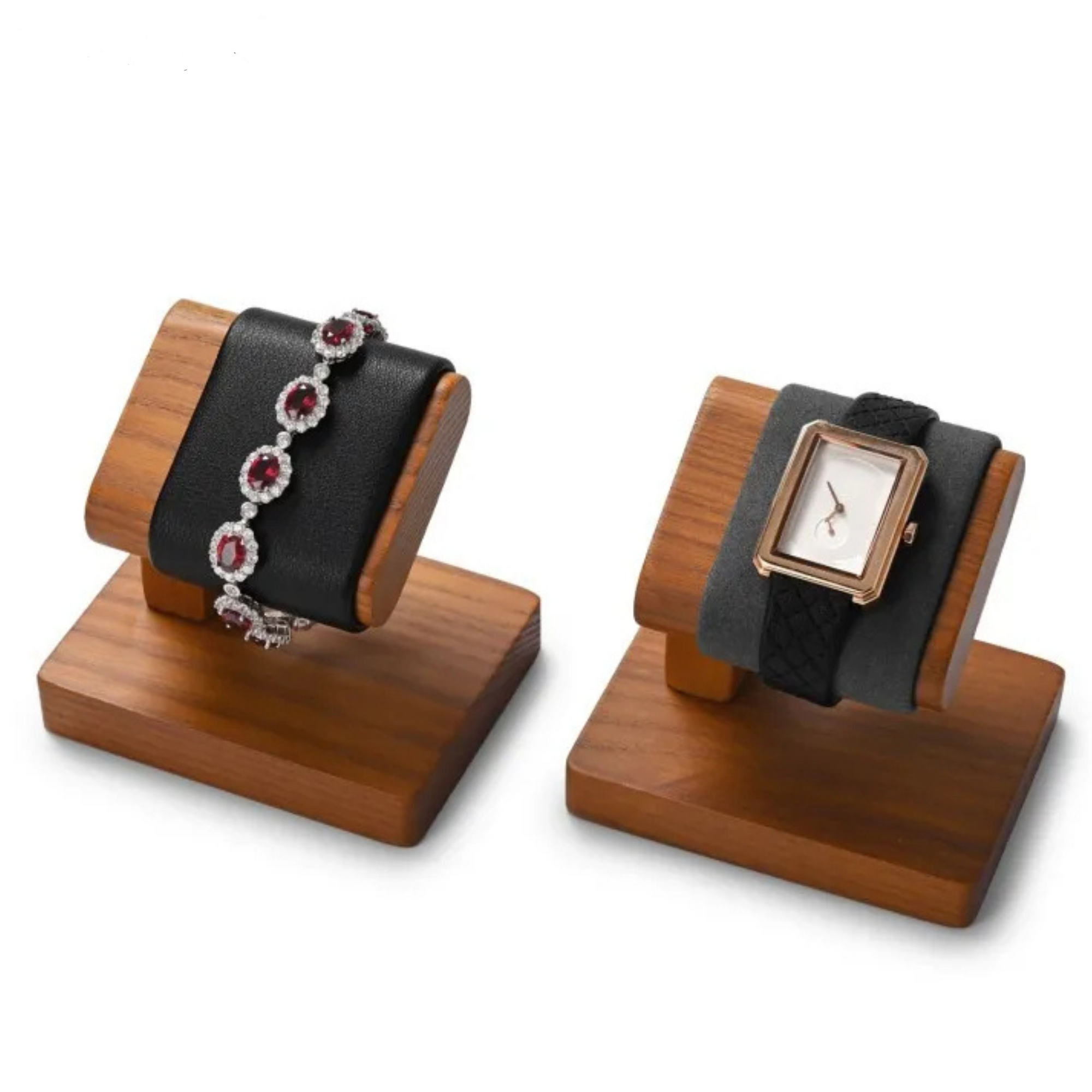 Présentoir Montre Bois Massif Support T Microfibre