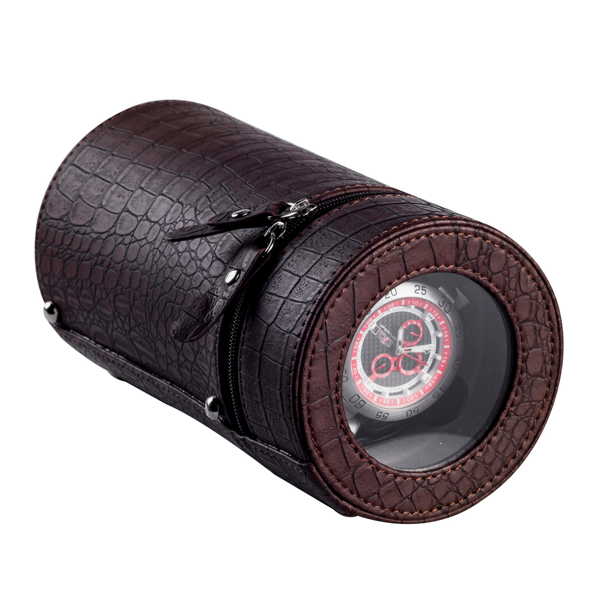 Remontoir Montre Cuir Cylindrique Compact