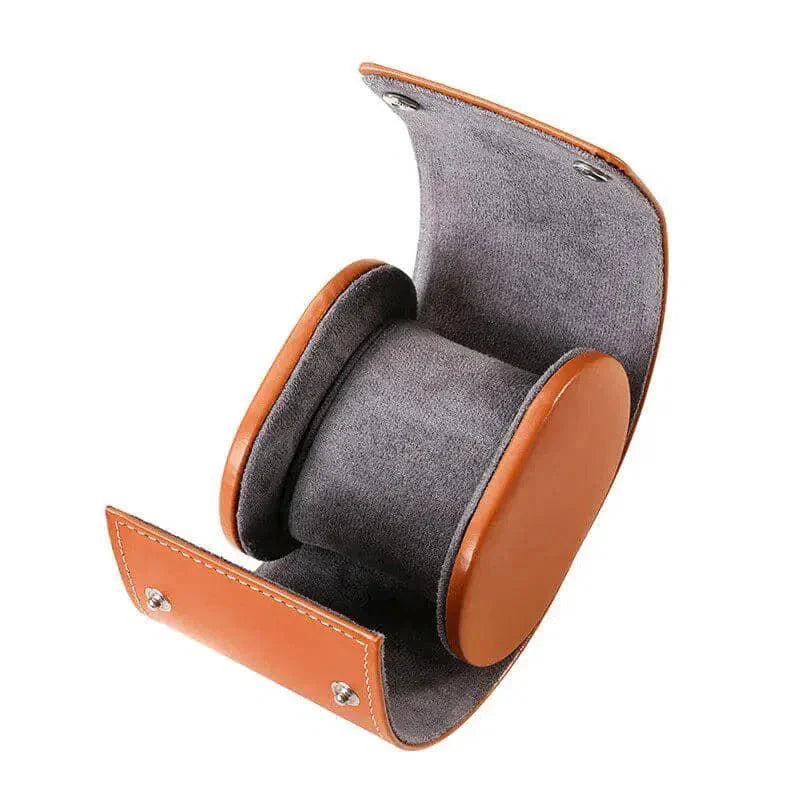 Étui Montre Cuir Solo Marron Voyage