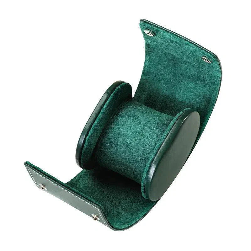 Étui Montre Cuir Solo Vert Voyage