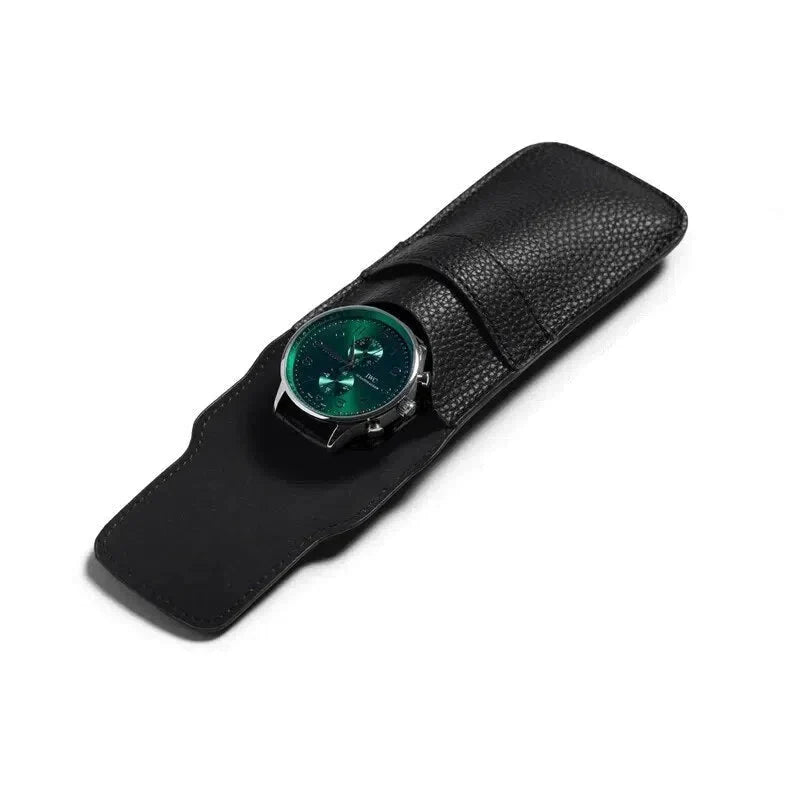 Étui Montre Cuir Noir Solo Protection