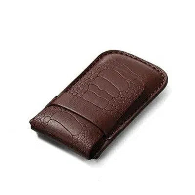 Étui Montre Cuir Croco Café Solo Voyage