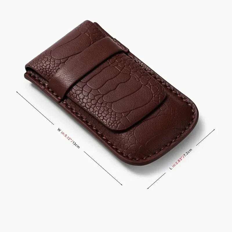 Étui Montre Cuir Croco Café Solo Voyage