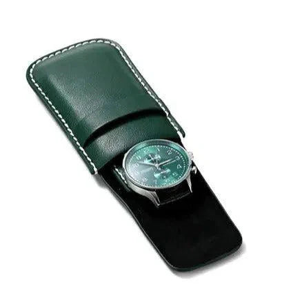 Étui Montre Cuir Croco Émeraude Solo Voyage