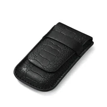 Étui Montre Cuir Croco Noir Solo Voyage