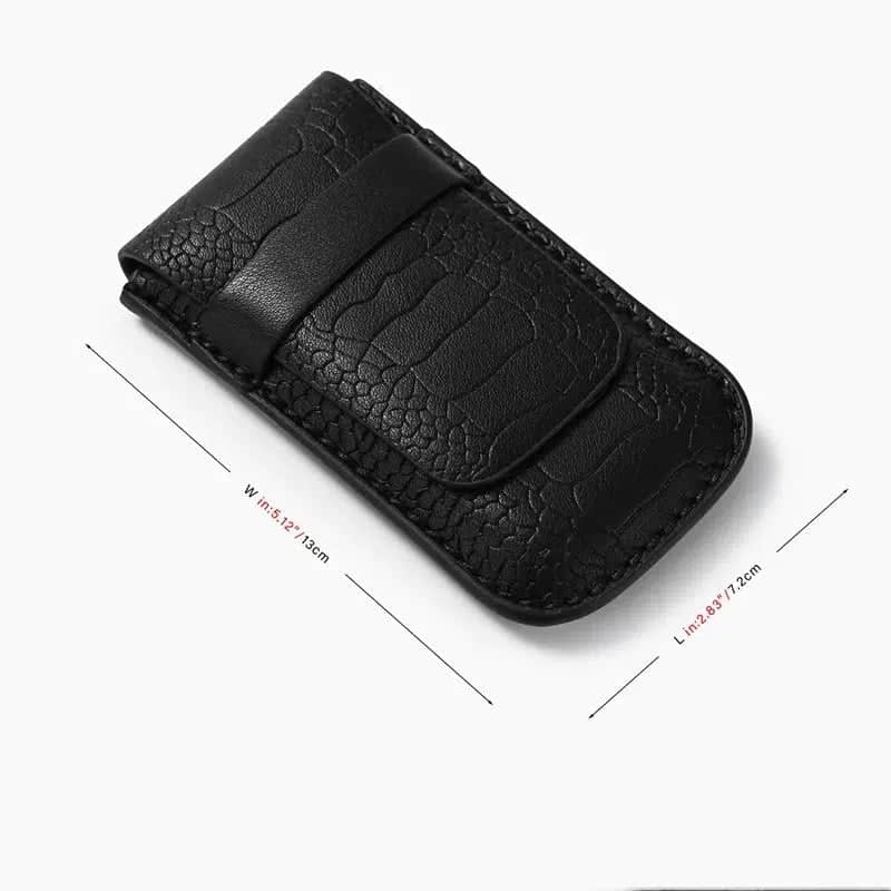 Étui Montre Cuir Croco Noir Solo Voyage