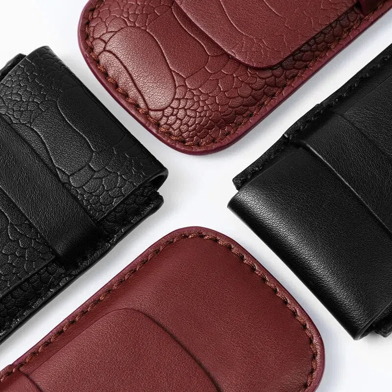Étui Montre Cuir Croco Noir Solo Voyage