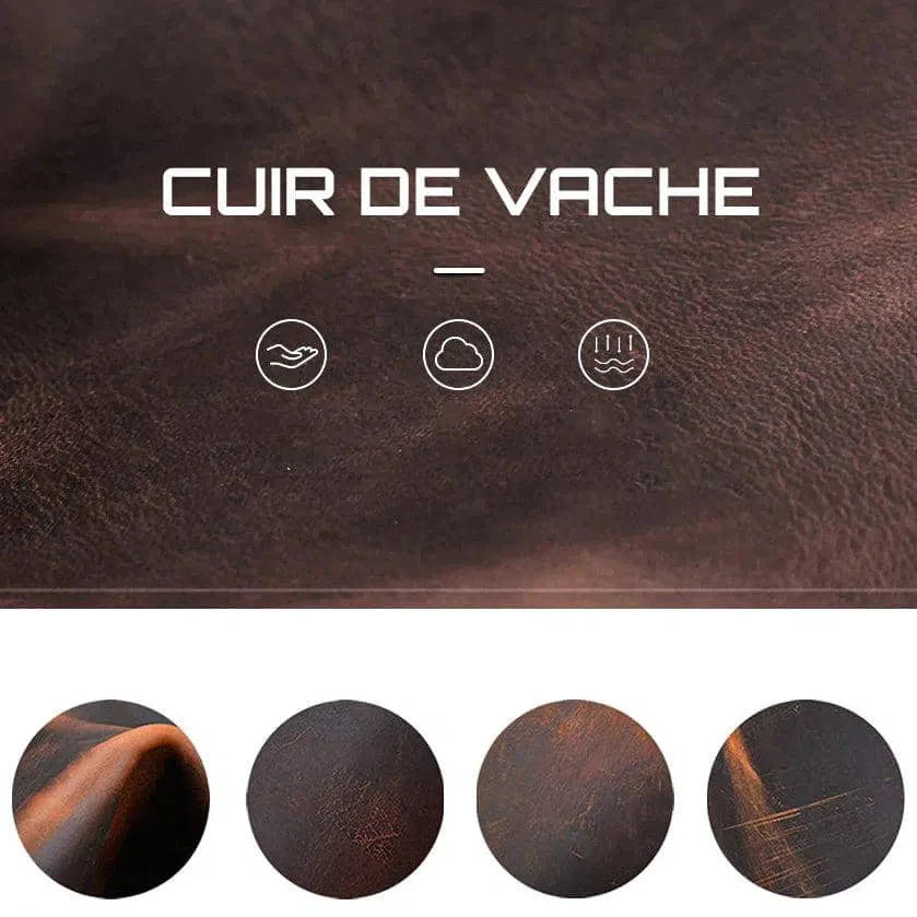 Étui Montre Cuir Marron 4 Places Vintage