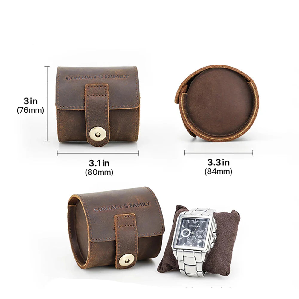 Étui Montre Cuir Lot 3 Vintage