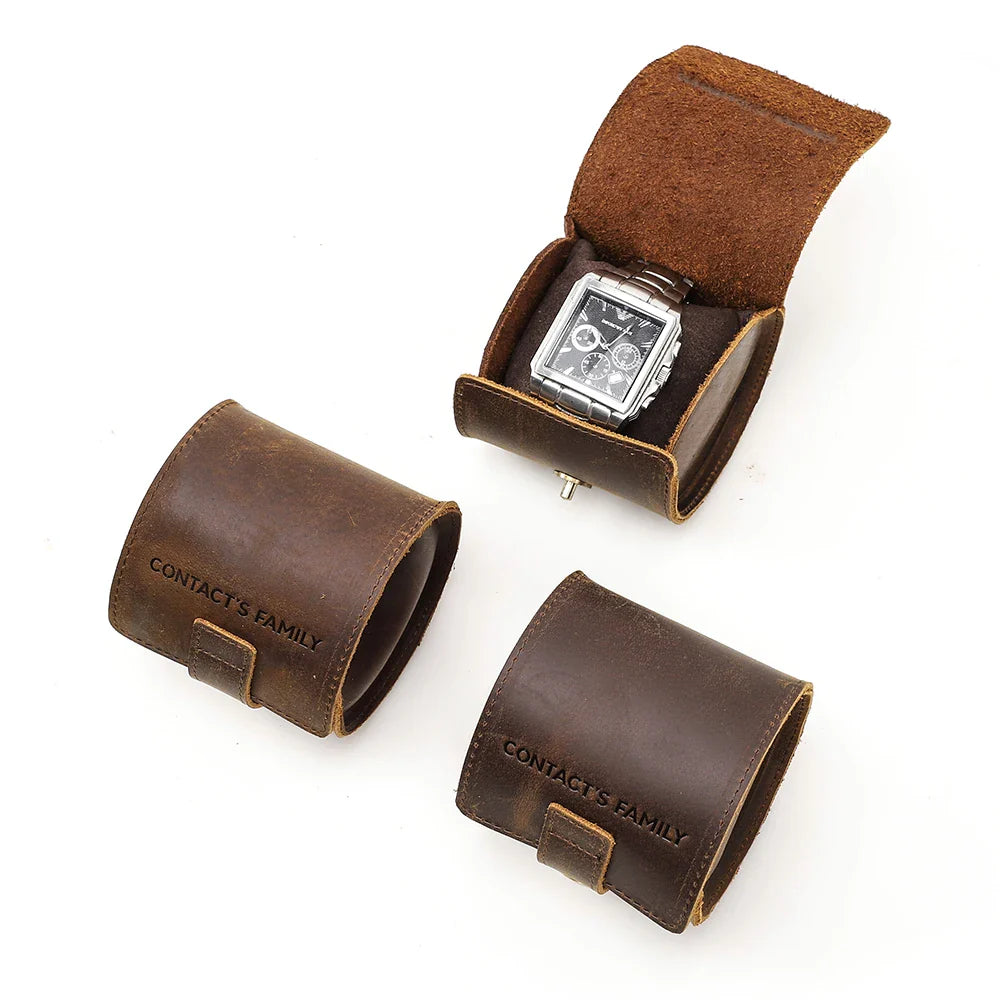 Étui Montre Cuir Lot 3 Vintage