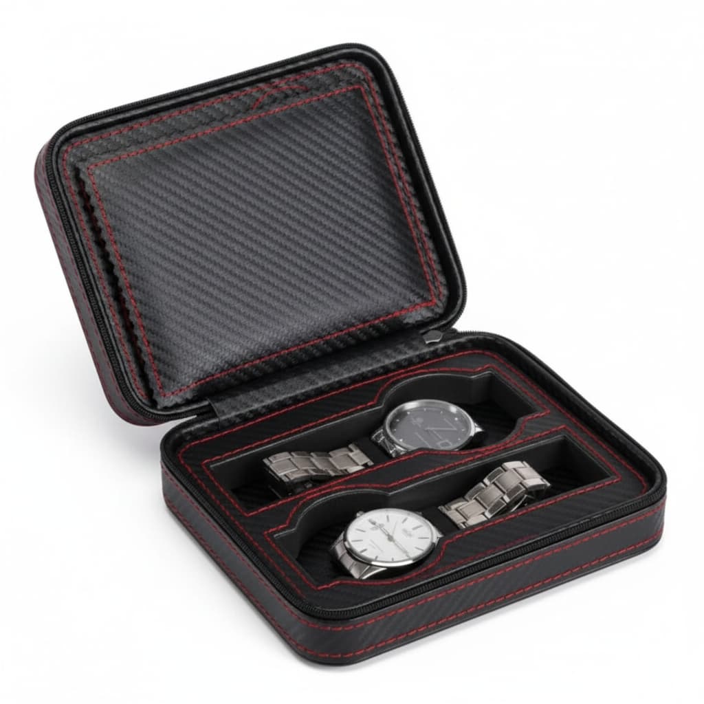 Étui Voyage Montres Cuir 4 Emplacements