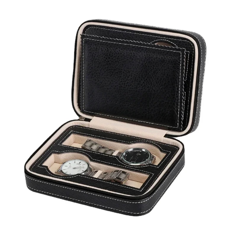 Étui Voyage Montres Cuir 4 Emplacements