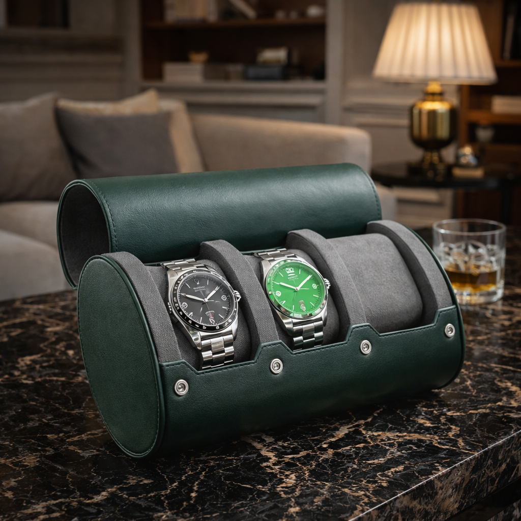 Étui Montre Cuir Rouleau 3 ou 6 Places