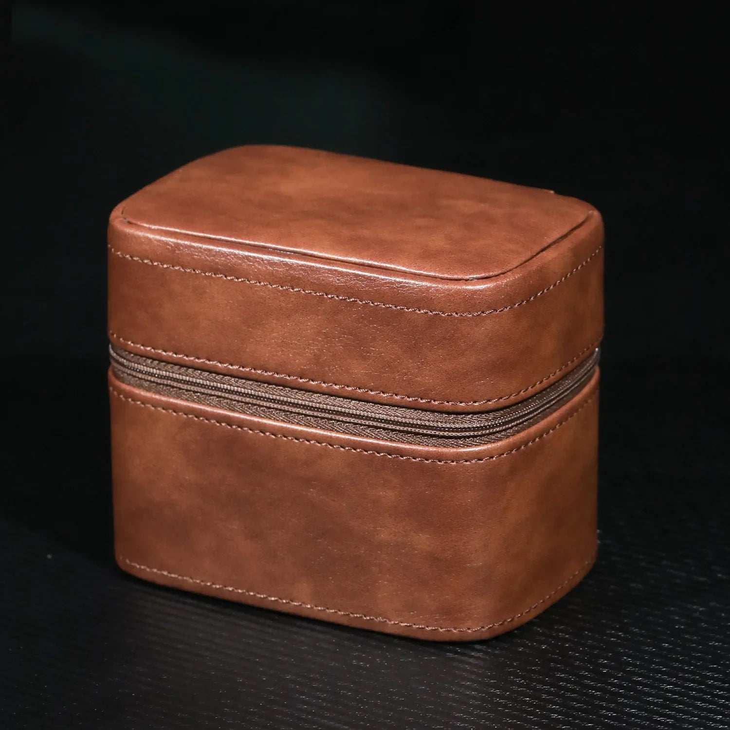 Étui Montres Cuir Véritable 2 Emplacements Voyage