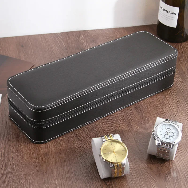 Étui Voyage Montre Simili Zippé Multi-Places