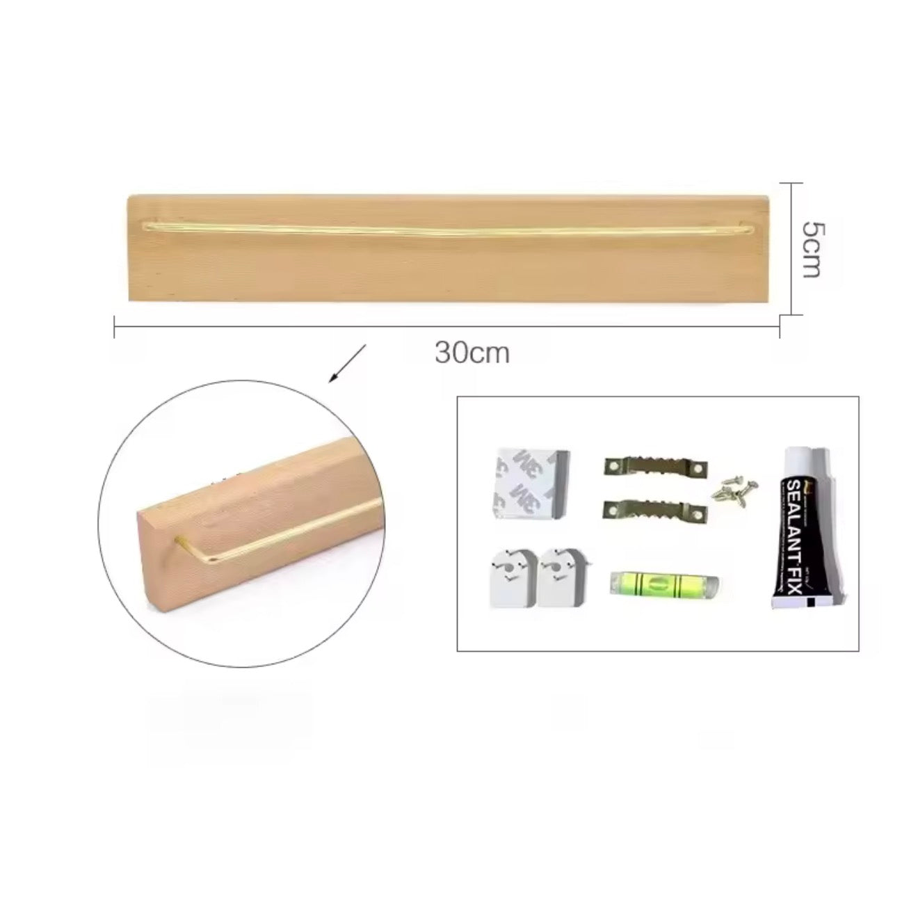 Présentoir Collier mural bois clair 30cm