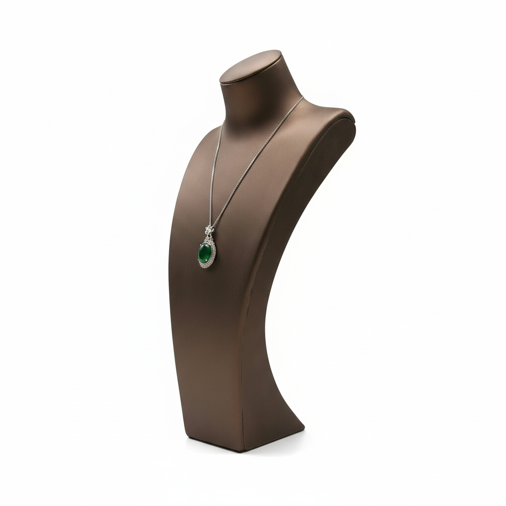 Présentoir Collier Simili Cuir Marron