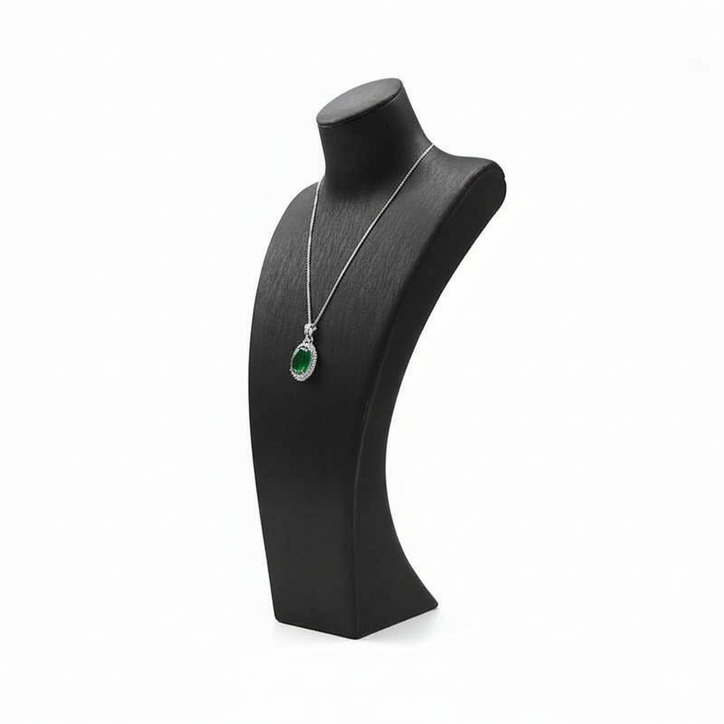 Présentoir Collier Simili Cuir Noir